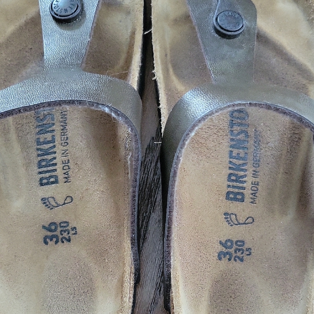 Birkenstock Brown Sandals with Adjustable Toe Strap and Contoured Footbed